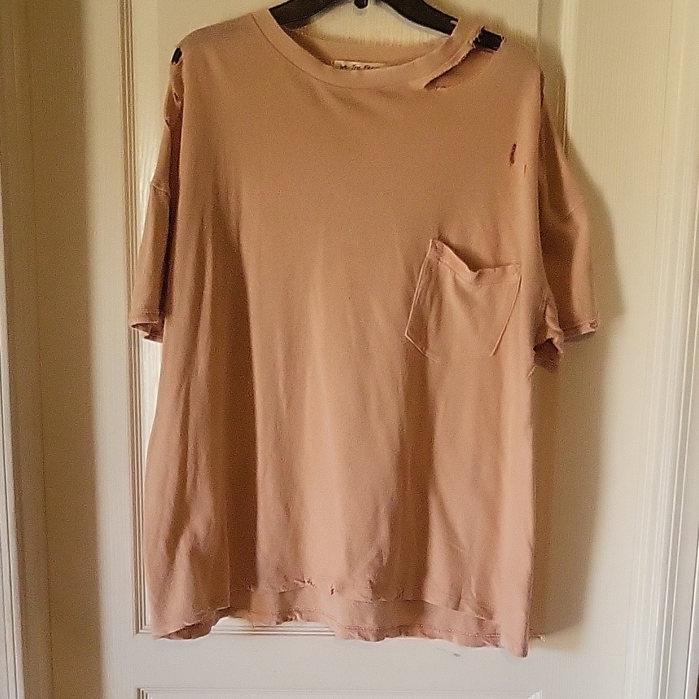We The Free Tan Short Sleeve Tee Relaxed Fit